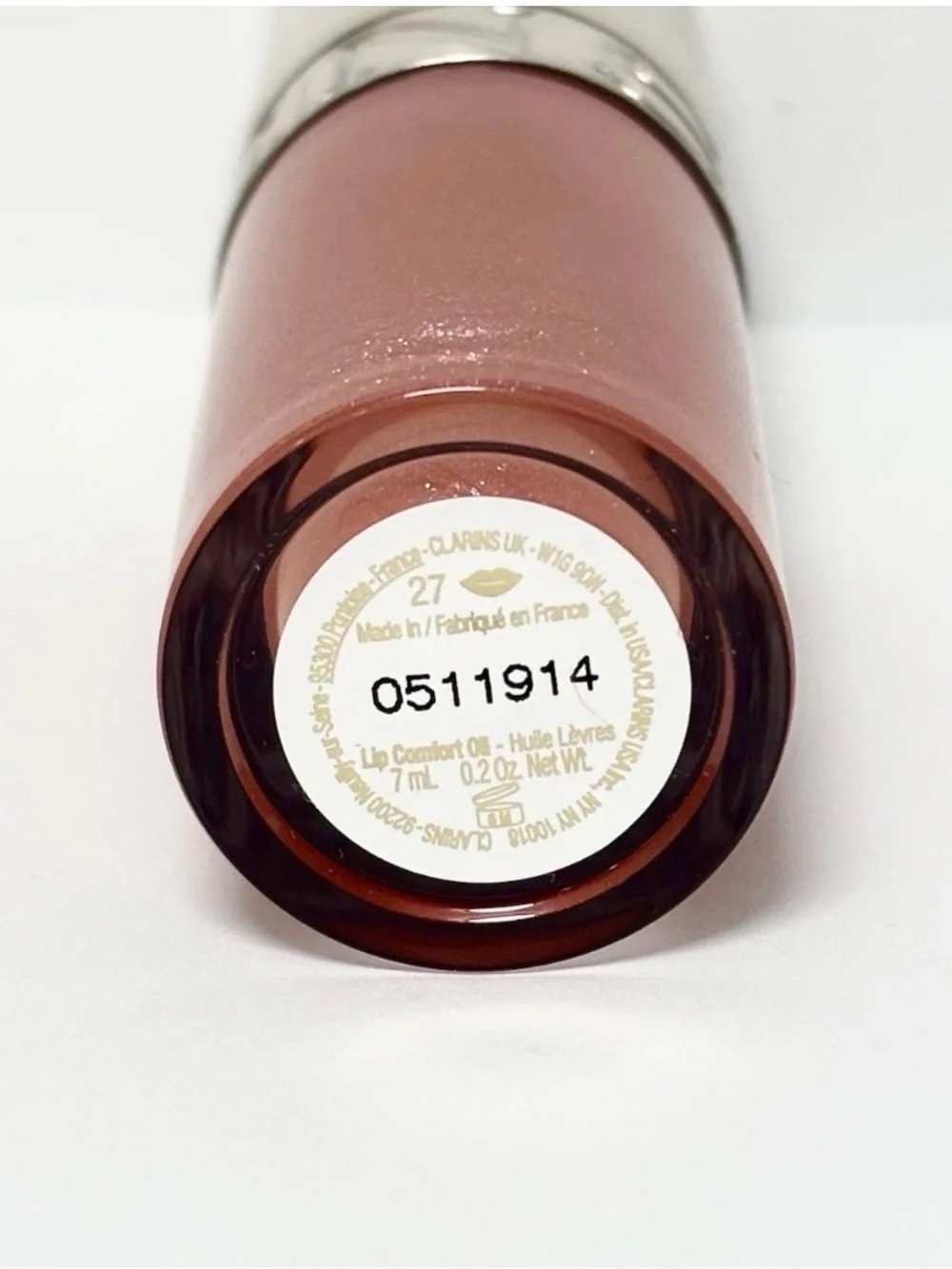 Clarins Lip comfort oil #27 Fleeting Dew, New in Box 7 ml / 0.2 oz.